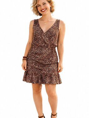 NWT - Medium sleeveless summer dress. Animal print. leopard print